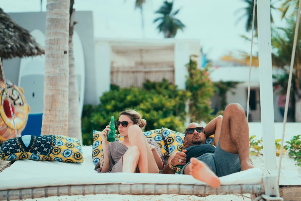Zanzibar beach relaxation holiday white sand ocean view