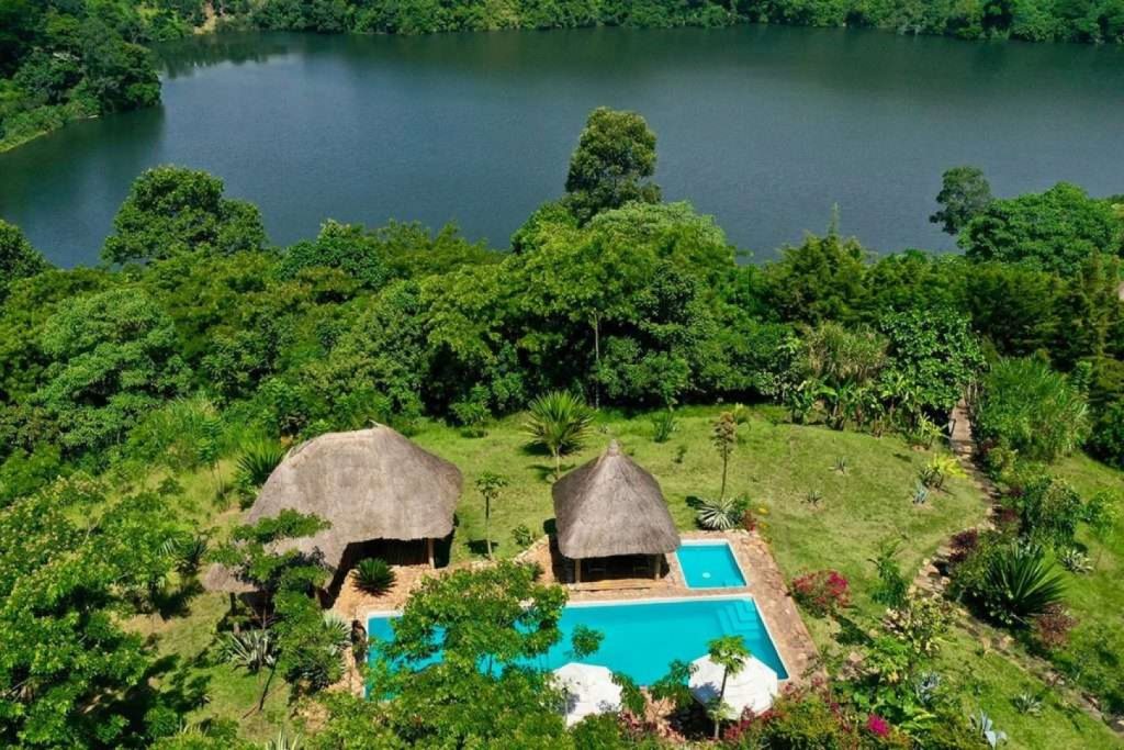 Papaya Lake Lodge Uganda lake view cottages